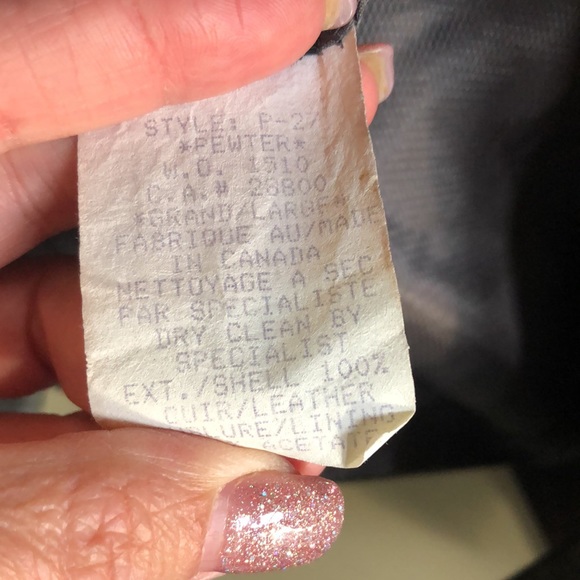 Pegabo leather pewter women’s jacket fits medium - Picture 7 of 9